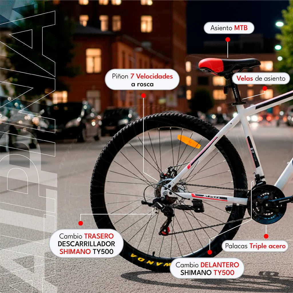 Bicicleta Alpina 2.0 Pro Acero Mtb R29 21v Shimano C/susp